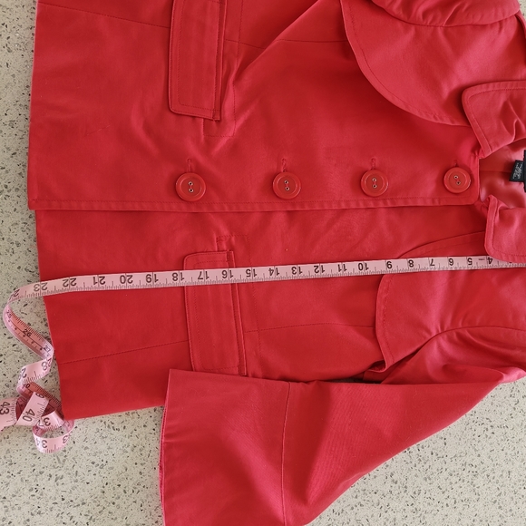 Rafaella Poppy Red Polished Cotton Jacket Size M - Picture 10 of 12